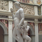 Four Seasons Hotel in Florence - Main Lobby Courtyard of Palazzo Scala della Gherardesca - Bacchus after Michelangelo in white Carrara marble- Replica from 1860 - H. 205 cm.